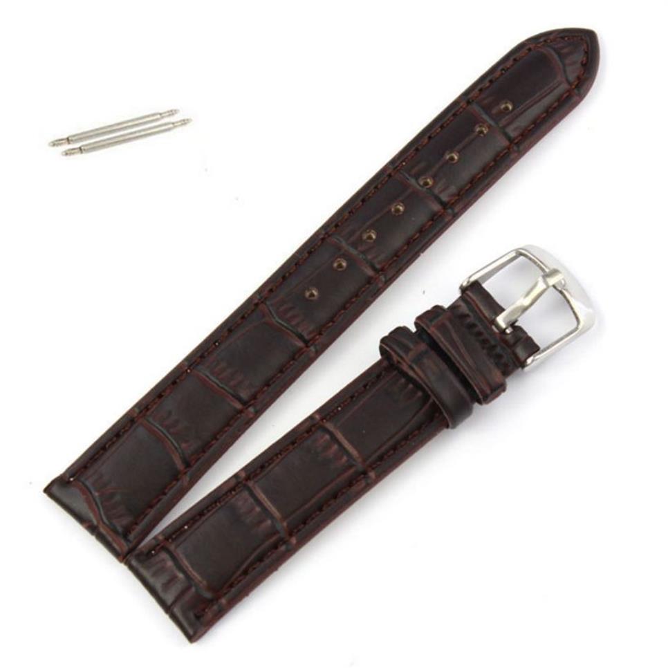 Whole-Essential Black Brown High Quality Soft Sweatband PU Leather Strap Steel Buckle Wrist Watches Band Width18mm 20mm 22mm267S