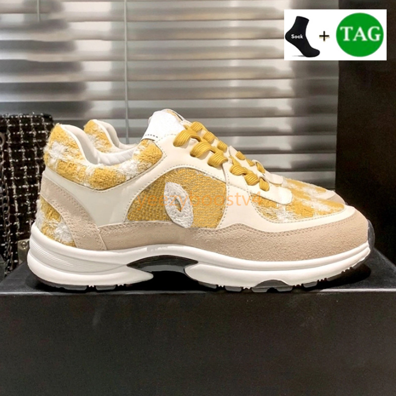 Designer sneakers kalvskinn casual skor män kvinnor vintage mocka tränare reflekterande sneaker mens plattform sko cnel vit mocka marin kvinnor lyx läder tränare tränare