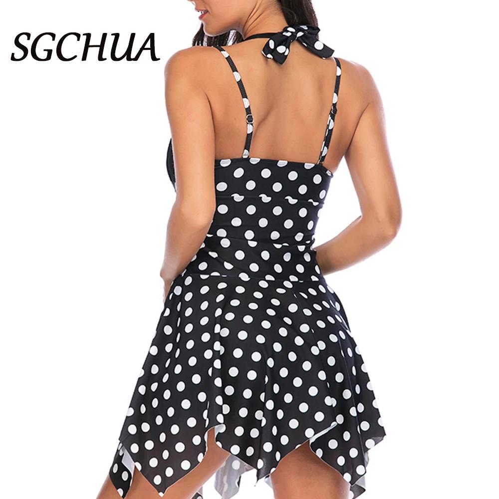 Wear Plus Size Polka Dot Swimwear Brasileiro Sexy Backless 2 Peças Tankini Maiô Malha Maiô Tamanho Grande Senhoras Praia Maiô