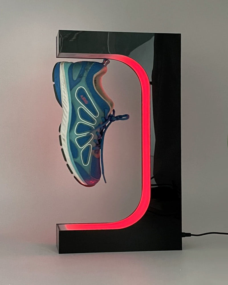 RGB led light magnetic levitation floating shoe sneaker display stand