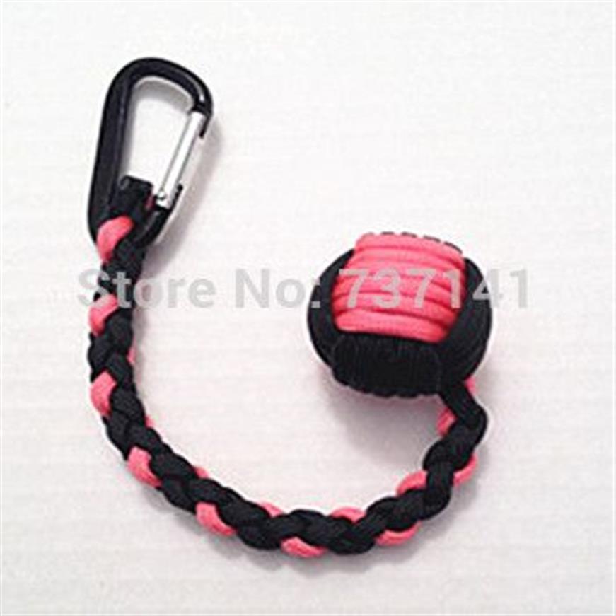 Affenfaustschlüsselbund 1 Stahlkugel Selbstverteidigung 550 Paracord Keychain Handgefertigt in China292i