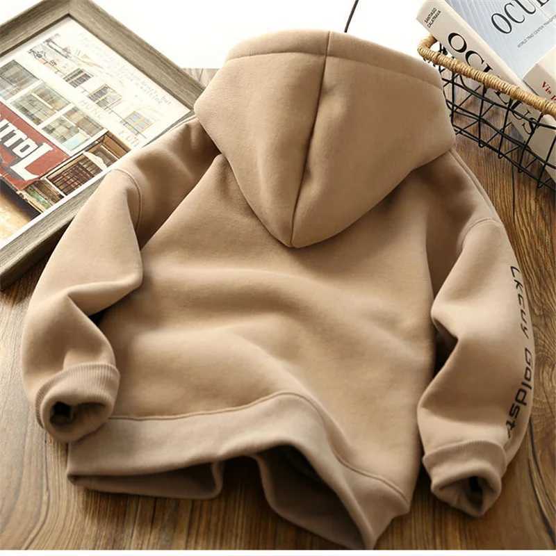 Pulôver meninos acolchoado moletom com capuz outono inverno roupas infantis mais veludo grosso quente hoodie grandes crianças pulôver térmico topos l23121511