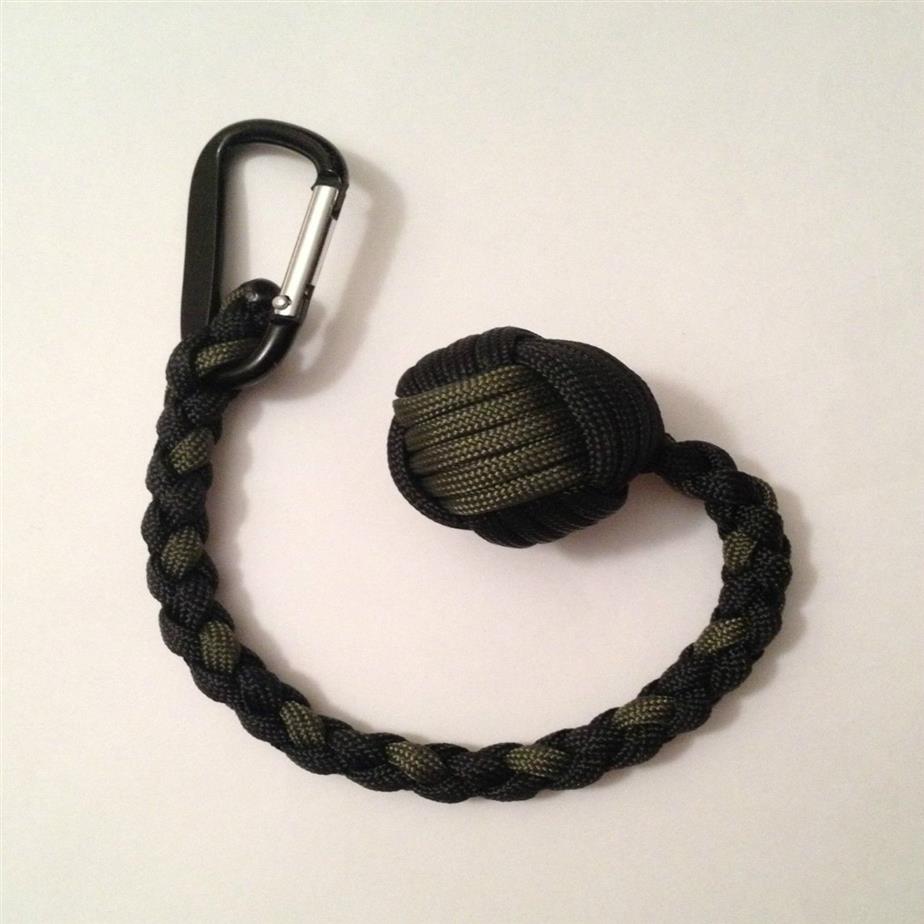 Chaveiro Punho de Macaco 1 Bola de Aço Autodefesa 550 chaveiro paracord Feito à mão na China2546