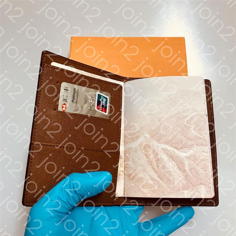 Titulares de cartões Capas de passaporte Caso de proteção de passaporte feminino Caso de proteção de cartão de crédito Mens Wallet Brown icônico Couv341n