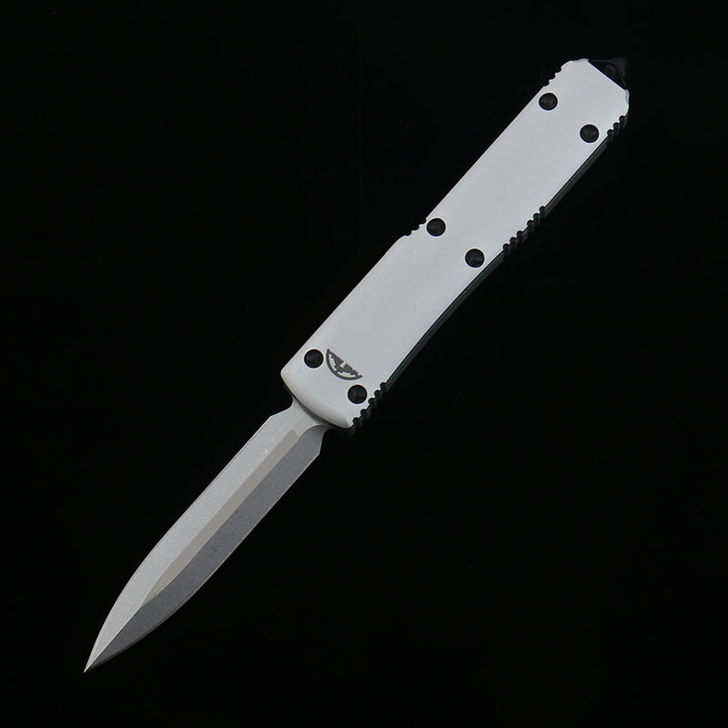 DQF Version MT US Italian Style Knife White Soldier UT Self Defense Tactical D2 Blade 6061-T6Aluminum Handle EDC Outdoor Camping Fighting Knives