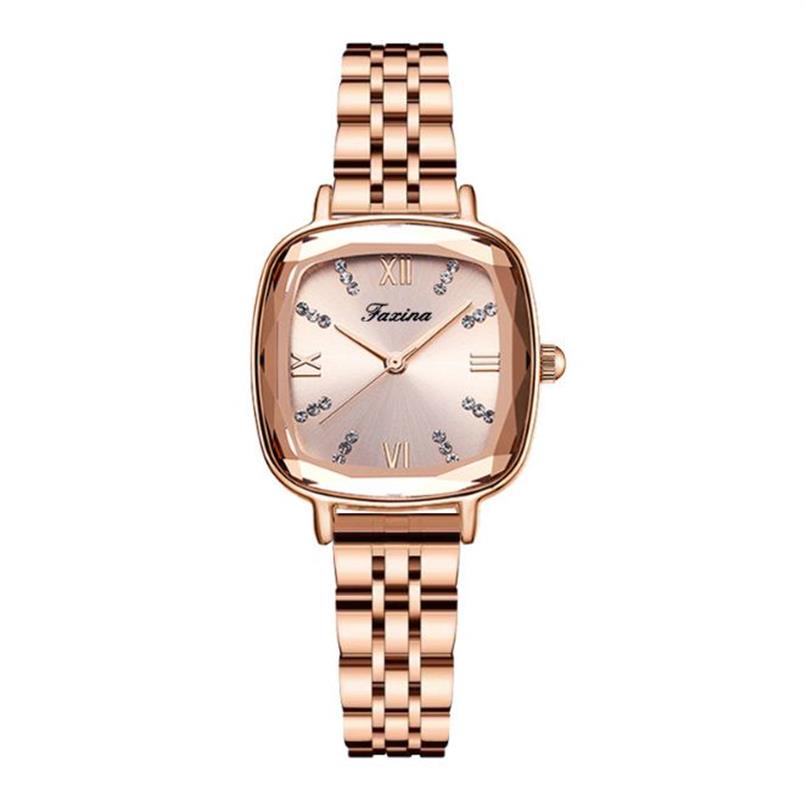 Retro Series watch Clever ly Stainless Steel Band Quartz Womens Watches Square Dial Ladies Watch Brilliant Light Wristwatches269h