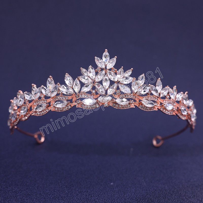 7 kolorów Crystal tiara korona dla kobiet dziewczęta elegancka ślubna księżniczka królowa Wedding Hair Dress Party Jewelry Akcesoria