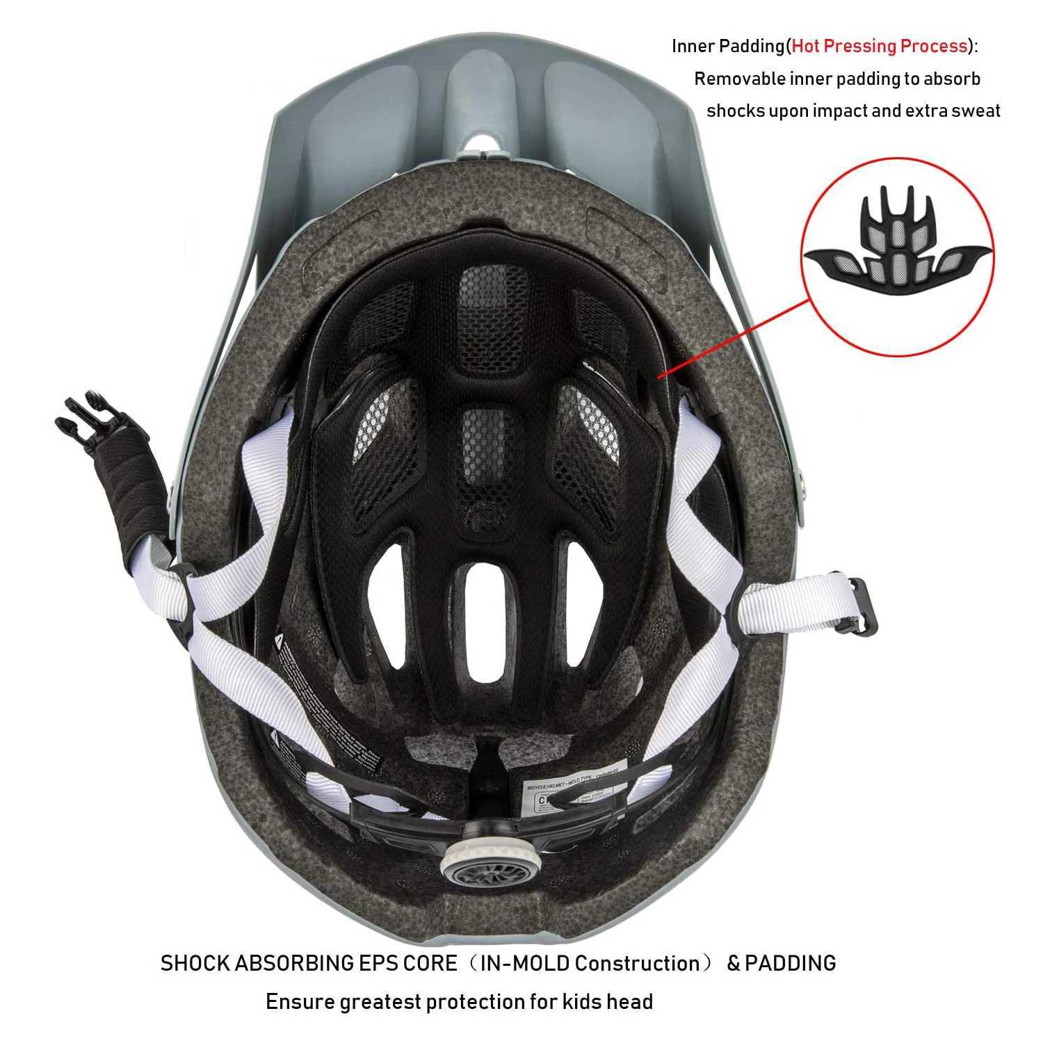 Hełmy wspinaczkowe Wyłączne MTB Hełm rowerowy młodzież nastolatki chłopcy dziewczęta Regulowane Ultralight Road Mountain Rower Helmet 54-57 cm