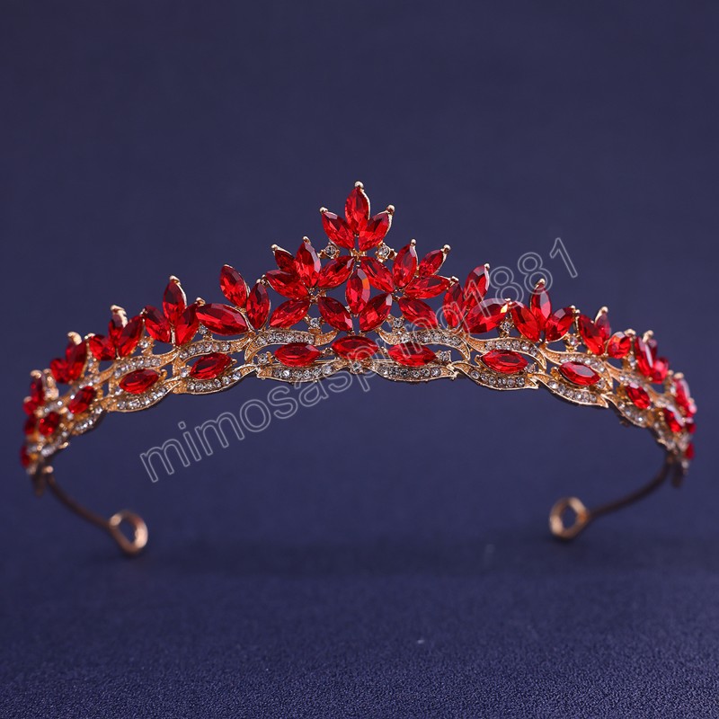 7 kleuren Crystal Tiara Kroon Voor Vrouwen Meisjes Elegante Bruids Prinses Koningin Bruiloft Haar Jurk Party Sieraden Accessoires