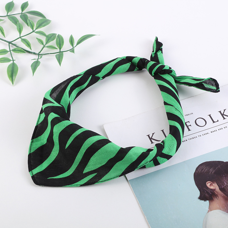 wholesale 100% cotton material high quality headband scarf fashion printing zebra-stripe bandanas scarf