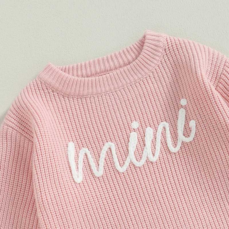 Pullover Newborn Baby Sweater Rompers Soft Cotton Knitted Letter Embroidery Long Sleeve Infant Knitwear Jumpsuits Fall Toddler ClothesL231215