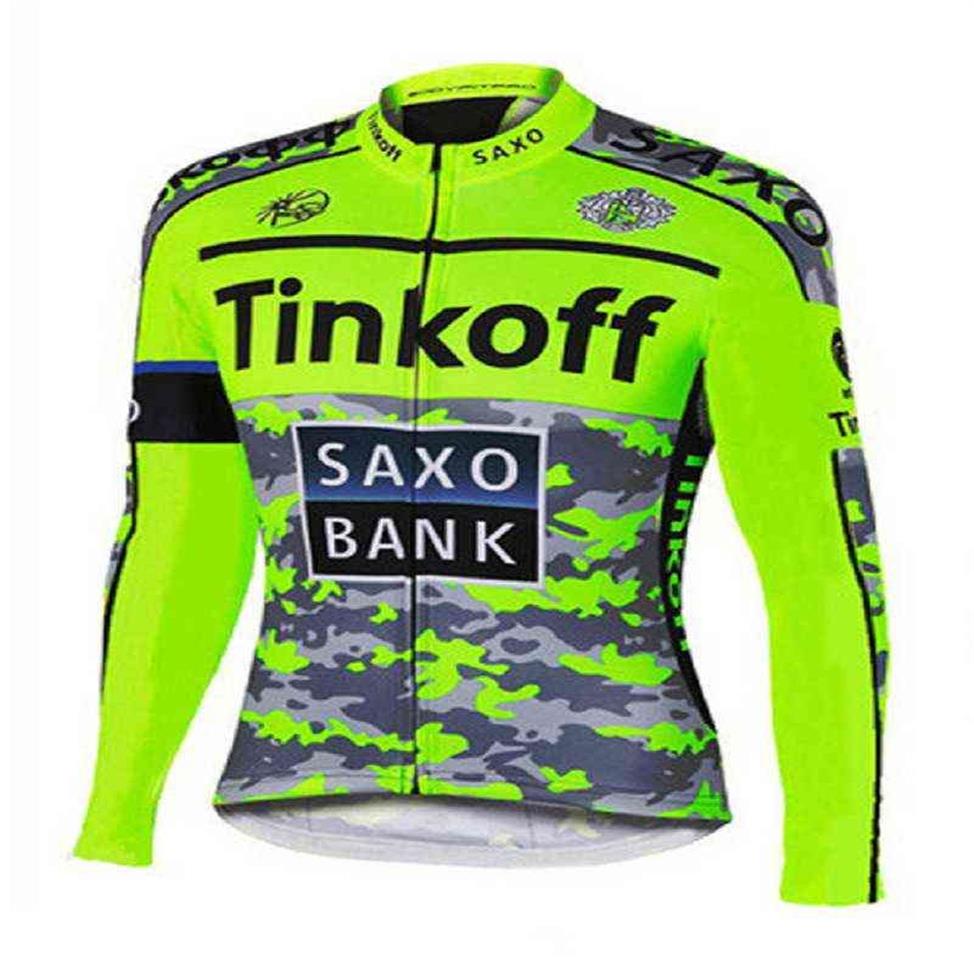 2021 Nouveau Tinkoff Maillot de cyclisme à manches longues Ropa Ciclismo Team Automne Vêtements de vélo Chemise de vélo Maillot VTT Vêtements Jacke H22042219j