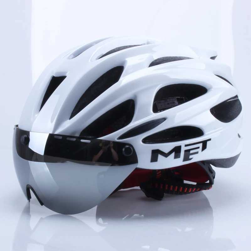 Casques d'escalade Met marque vélo hommes femmes casque de vélo vtt montagne route Ciclismo vélo intégralement moulé casques de cyclisme casquette de sécurité avec lentille