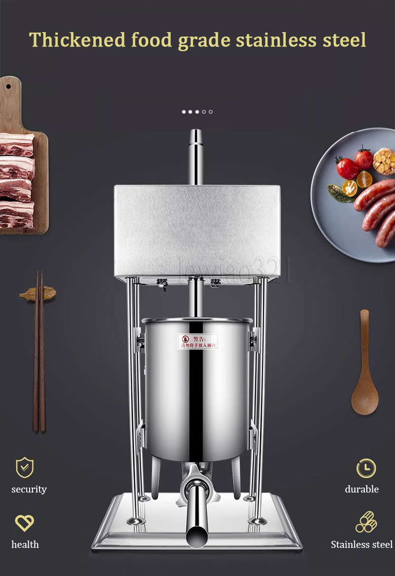 Máquina de enchimento automática vertical para salsichas, 10-25l, processadores de alimentos, acessórios de cozinha, eletrodomésticos para cachorro-quente