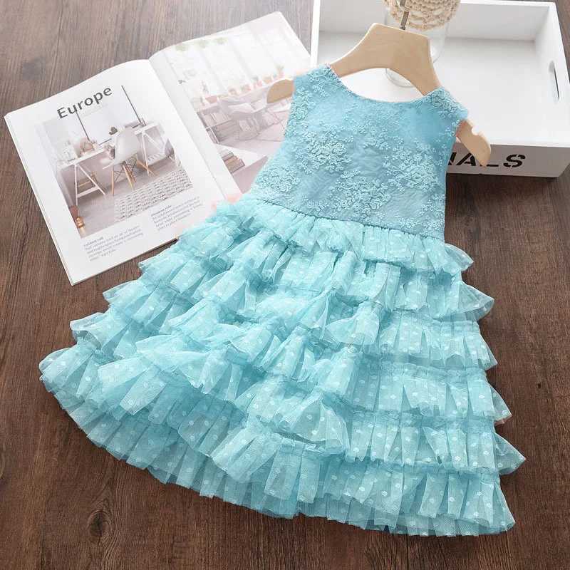 Vestidos de niña Vestido de encaje de verano para niñas Camiseta sin mangas Princesa Vestido de tul Bebé Vestido de pastel pomposo Ropa para niños