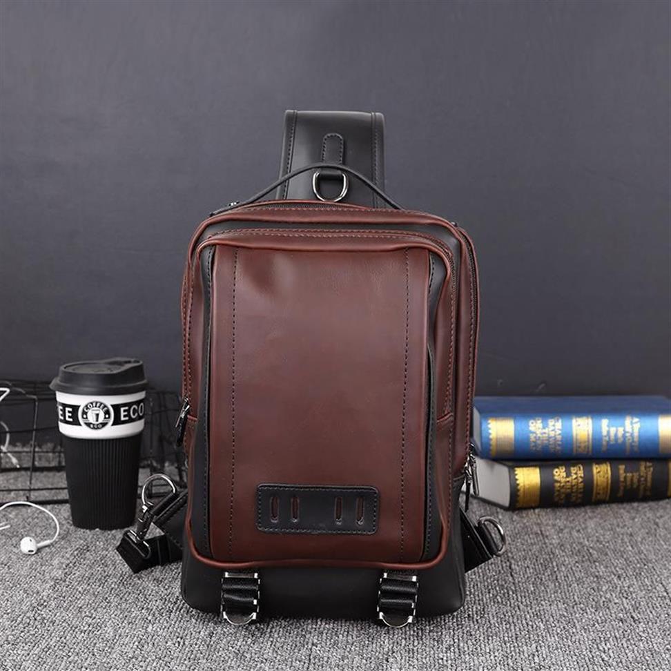 2019 version of the trend men's bags leisure one shoulder oblique satchel outdoor sports chest street large capacity tide bag244m