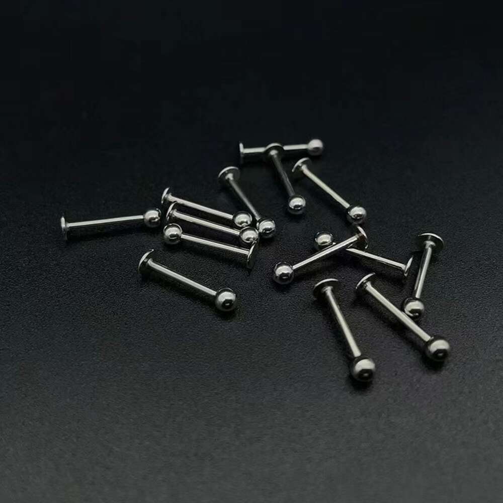 Piercing Titanium Steel Ring, Ear Bone Flat Bottom Straight Replacement Dimple Nail, Anti Allergic Lip Nail