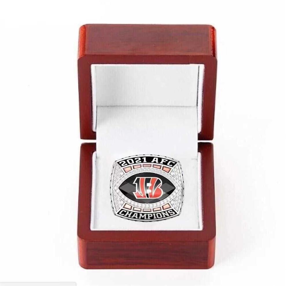 Cluster Ringen 2021 AFC DHAMPION Ring Cincinnati Bengal Tiger NFL2022 Nieuwe Hoge kwaliteit Ring T221205276J