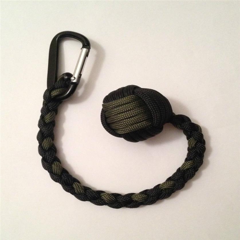 Affenfaustschlüsselbund 1 Stahlkugel Selbstverteidigung 550 Paracord Keychain Handgefertigt in China292i