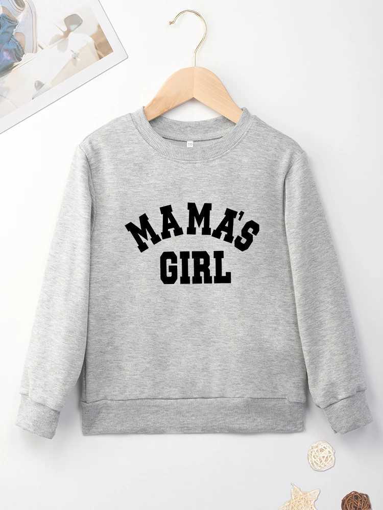 Trui Kaki Kindersweatshirts Comfortabel Hoge Kwaliteit Vier Seizoenen Dropship O Hals Babykleding Mama's Meisje Letters Kindertrui Losse TopsL231215