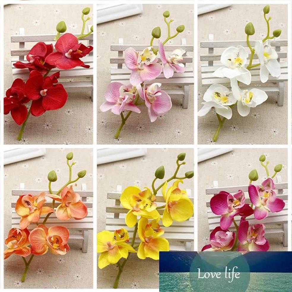 10 pezzi / lotto bouquet di orchidee artificiali in seta la decorazione domestica della festa nuziale forniture piante di orchidea fai da te blu bianco244V