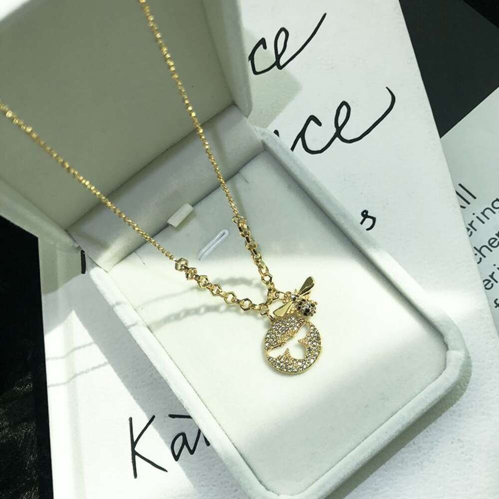 Swarovski Necklace Designer Women Original Quality Pendant Necklaces Silver Bracelet Simple Bee Necklace Valentine's Day Gift