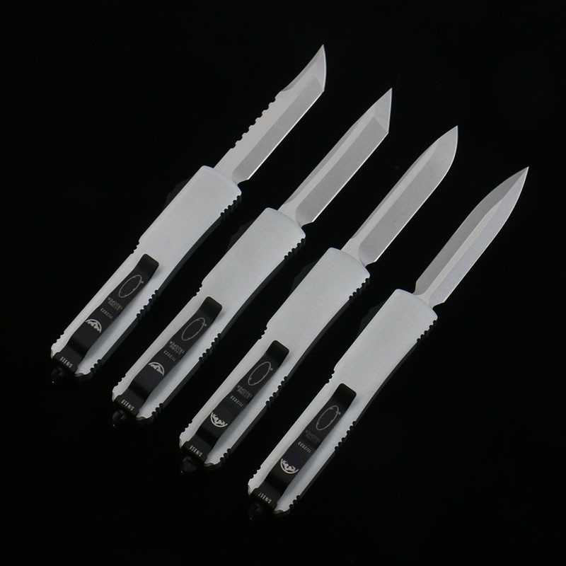 DQF Version MT US Italian Style Knife White Soldier UT Self Defense Tactical D2 Blade 6061-T6Aluminum Handle EDC Outdoor Camping Fighting Knives