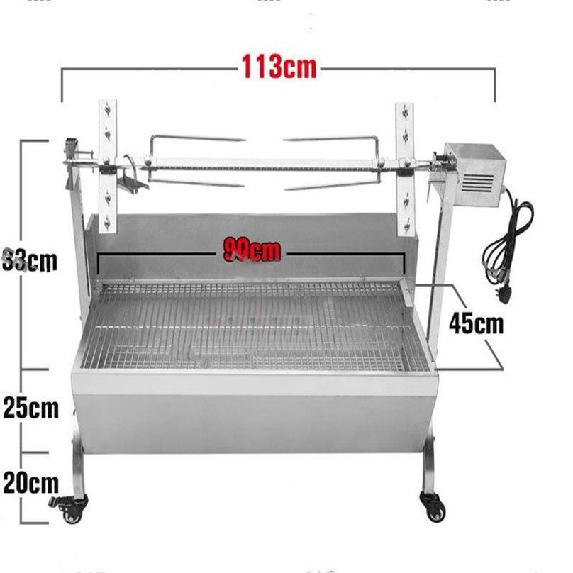 90 cm Comercial IOG Máquina para asar Parrillas para barbacoa Pollo Cerdo Asador Asador Asador de acero inoxidable Motor para asar LLFA238L