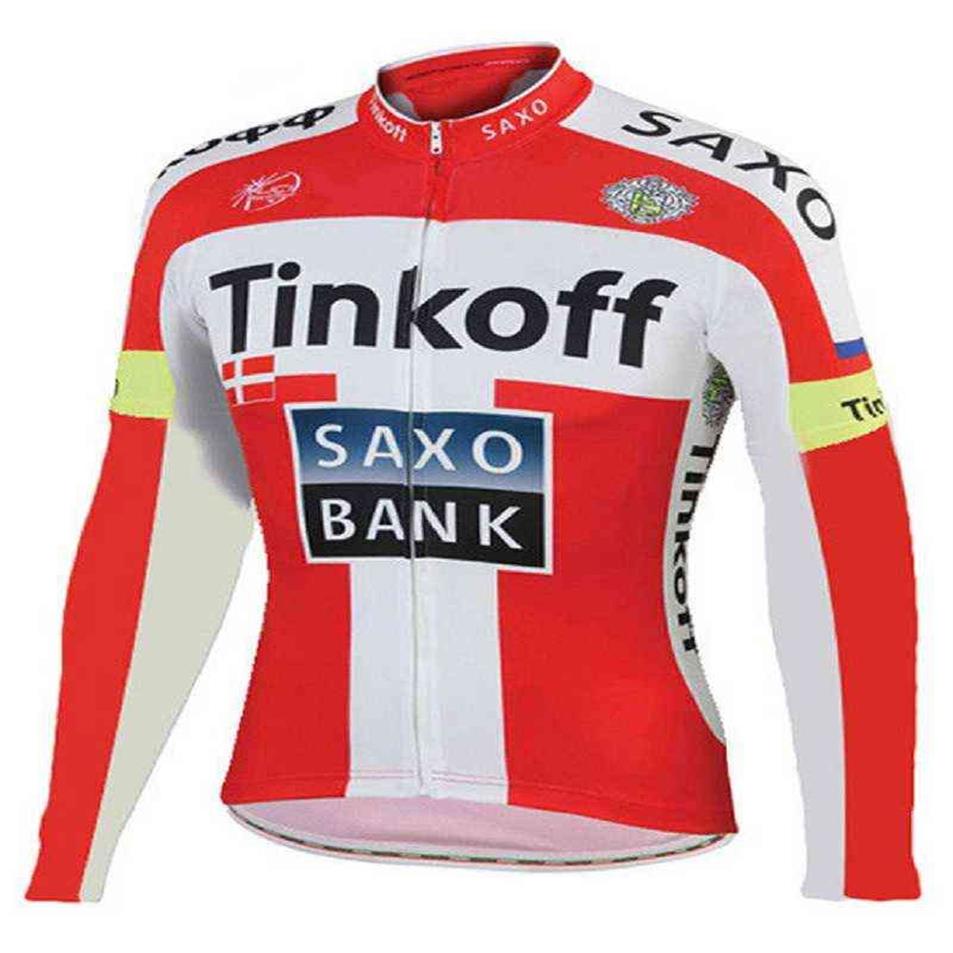 2021 Nouveau Tinkoff Maillot de cyclisme à manches longues Ropa Ciclismo Team Automne Vêtements de vélo Chemise de vélo Maillot VTT Vêtements Jacke H22042219j