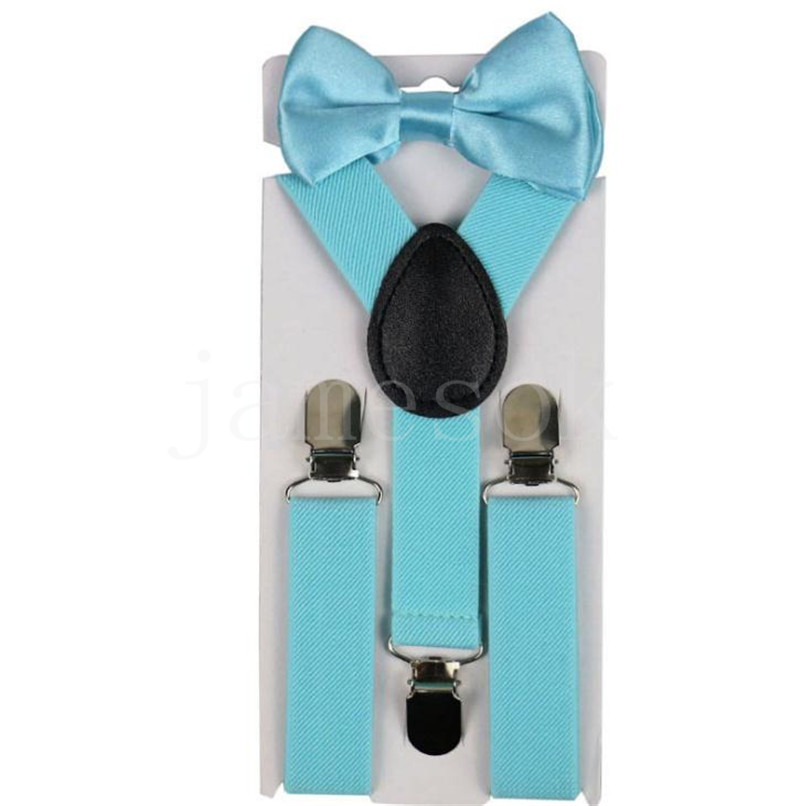 Belt Bowtie Set Candy Color Kids Suspenders with Bow Tie Adjustable Girls Boys Suspender Wholesale 26 Designs Party Supplies dd688