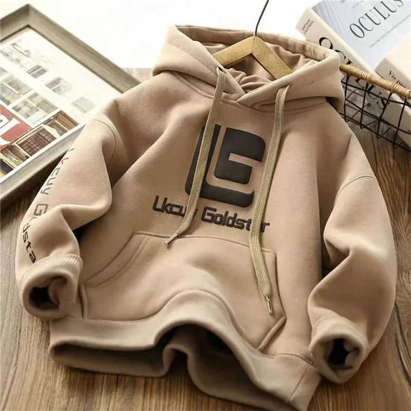 Pulôver meninos acolchoado moletom com capuz outono inverno roupas infantis mais veludo grosso quente hoodie grandes crianças pulôver térmico topos l23121511