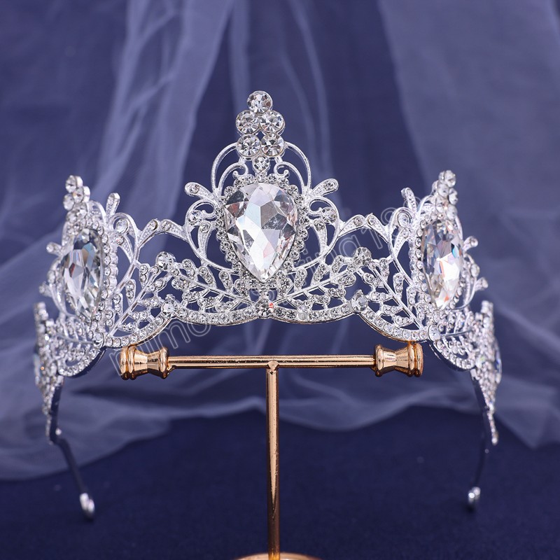 Water Crystal Rhinestone Tiara Crown For Women Girls Wedding Birthday Party Princess Bridal Hair Dress Accessories