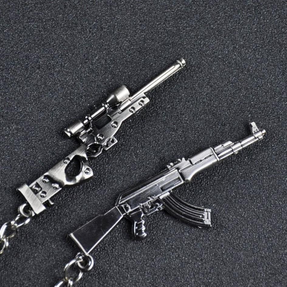 Mini Gun Model Car Small Pack Pack Key Chain Creative Personlig Metal Pendant Key Ring Hand Bag Charm Pendant330T