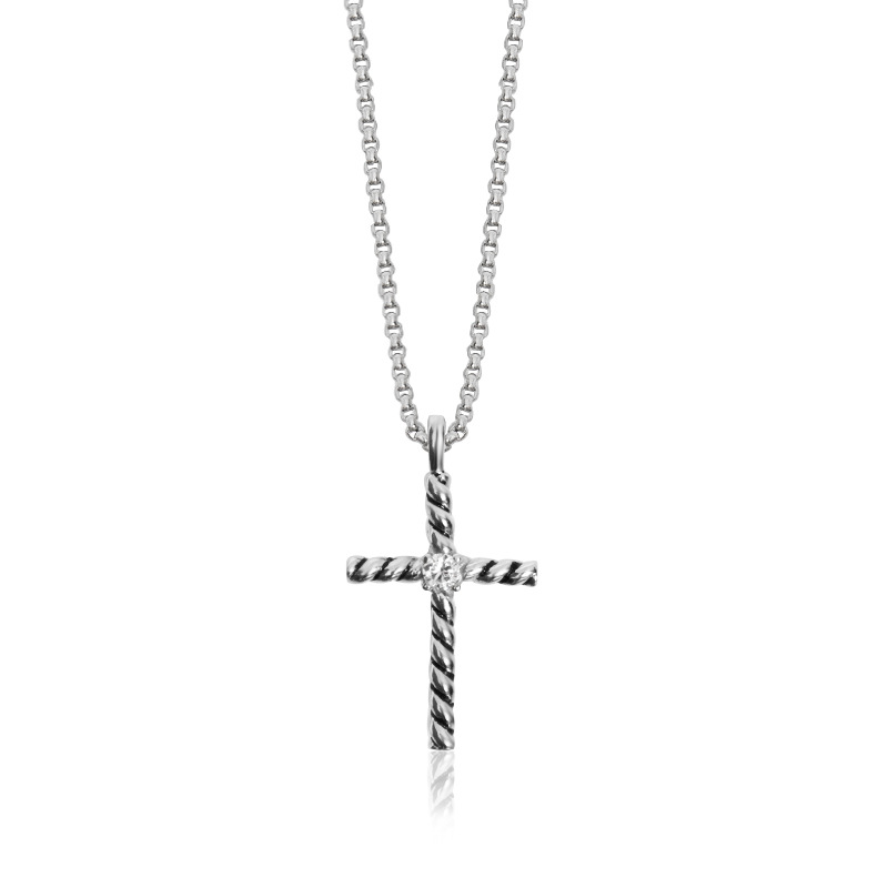 Klassisk religiös hänge halsbandsdesigner för män vrid kabel dubbel x hexagonal stjärna inlagd kristallkedja dy retro vintage smycken gåva för kvinnor