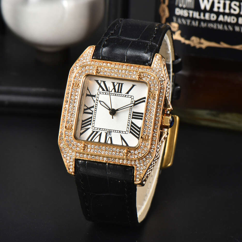 Watch designer watches for men and women carti's Square Watch Full Sky Star Belt with Diamonds for Men Roman Scale Full Sky Star Fashion Quartz