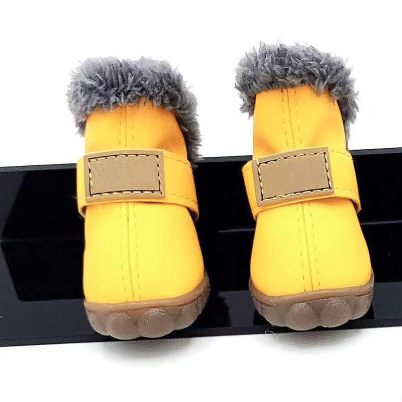 Small Cute Dog Boots Pet Antiskid Shoes Winter Warm Skidproof Sneakers Paw Protectors 4-pcs Set for Puppies