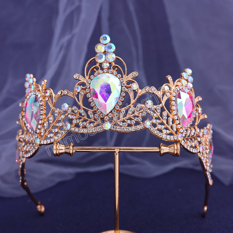 Water Crystal Rhinestone Tiara Crown For Women Girls Wedding Birthday Party Princess Bridal Hair Dress Accessories