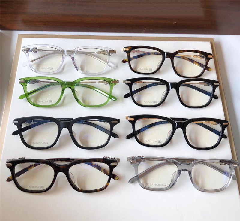 Yeni Moda Tasarım Retro Erkekler Optik Gözlükler Tersticles Punk Stil Kare Çerçeve Titanyum Tapınakları Deri Kutu HD Lens