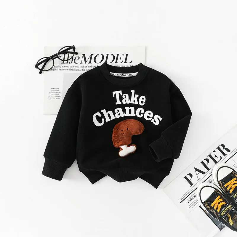 Pullover Kinder Pullover Winter Jungen Cartoon Plüsch Pullover Nette Französisch Frites Burger Rundhals Pullover 3D Muster Mädchen Casual ClothesL231215