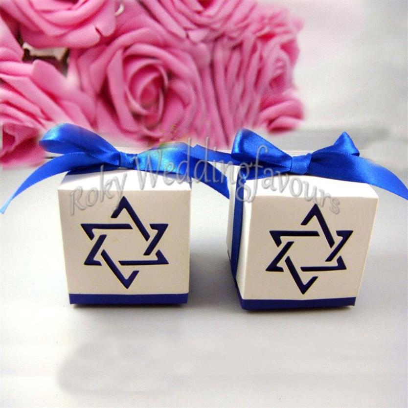 50st Star of David Favor Boxes Wedding Favor Baby Shower Holder Party Reception Table Decor Sweet Package With Ribb263k