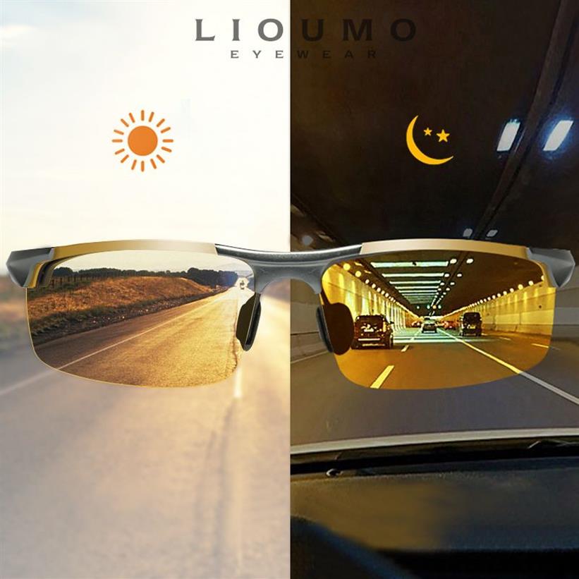 Top Anti-Blend-Tag-Nachtgläser für Männer polarisierte Sonnenbrille pochromische Fahrer Brillenbrille Zonnebril Heren252m