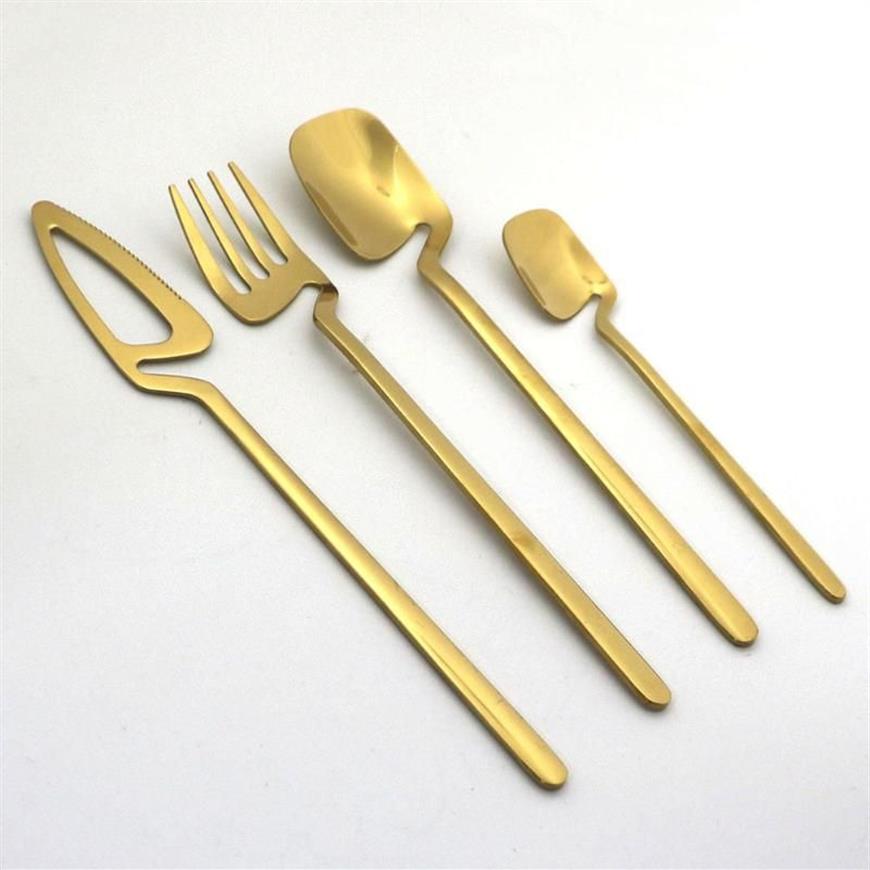 Rose Flattersets Küchendekor Spoon Gabel Lnife Set Tabelle Edelstahl Stee Darf geschaltet Castlery für Dessert Suppe Kaffee264o