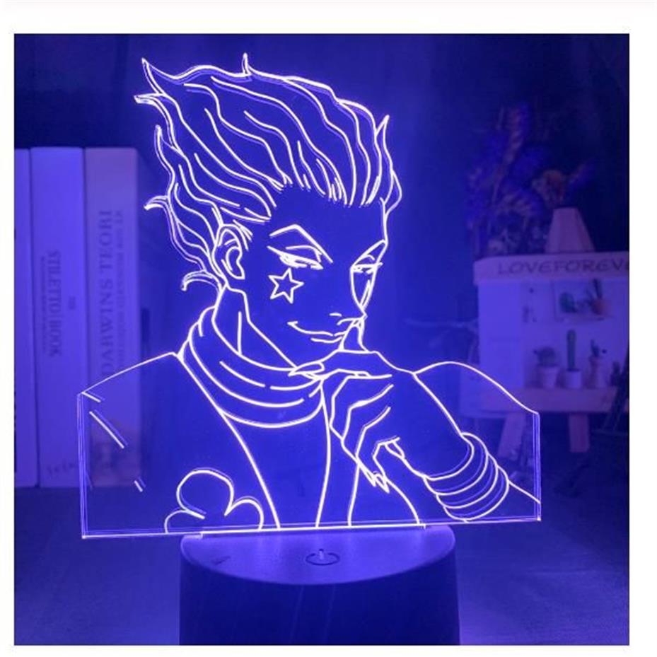 Kinderen Nachtlampje Gift Led Touch Sensor Kleurrijk Slaapkamer Nachtlampje Anime Hunter X Hunter Decor Licht Cool 3d Lamp Hisoka Gadgets257n