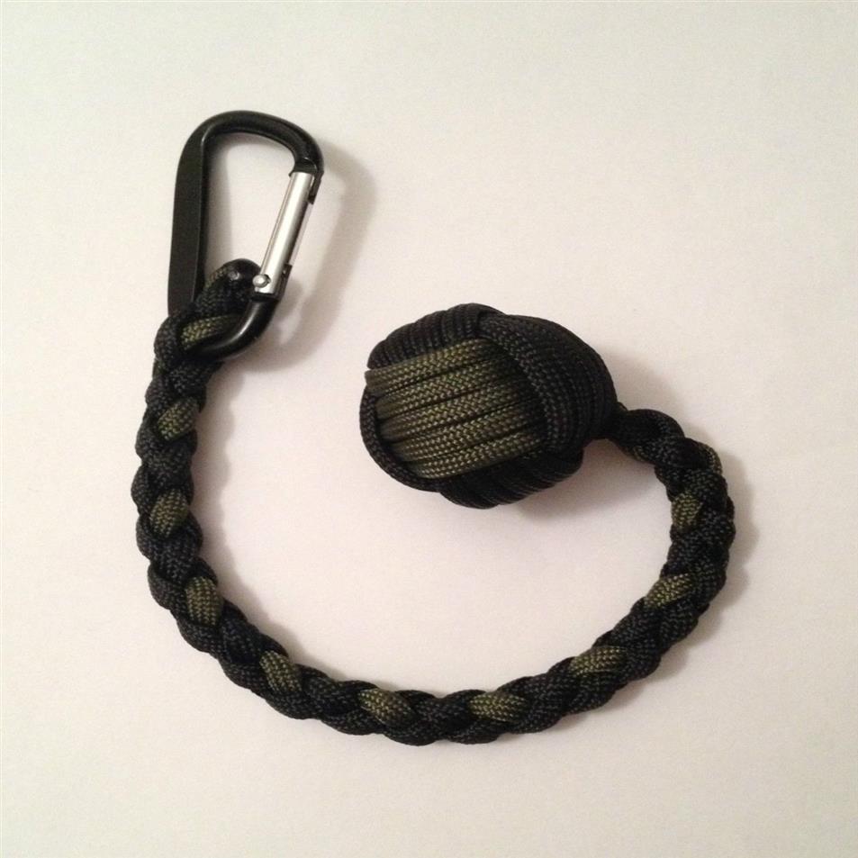 Portachiavi Monkey Fist 1 Portachiavi in paracord 550 con sfera d'acciaio autodifesa Realizzato artigianalmente in Cina317K