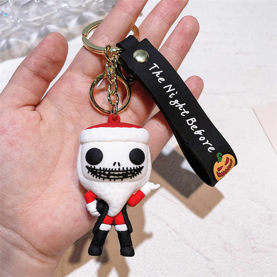 6 Styles KeyChain Anime Christmas Eve Horror Night Christmas Car Bag Accessories PVC Anime Key Chain Gift