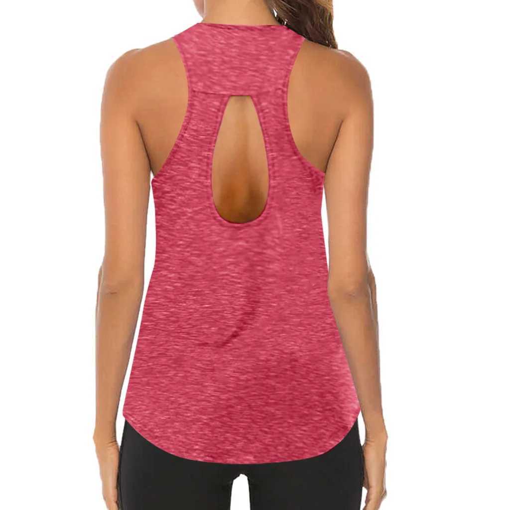 Tenue de yoga Femme Yoga Tops Loose Verbe sport mince Viete respirante T-shirt sans manches Gym Fitness Running Shirts Girls Sexy Tank Topsl231221