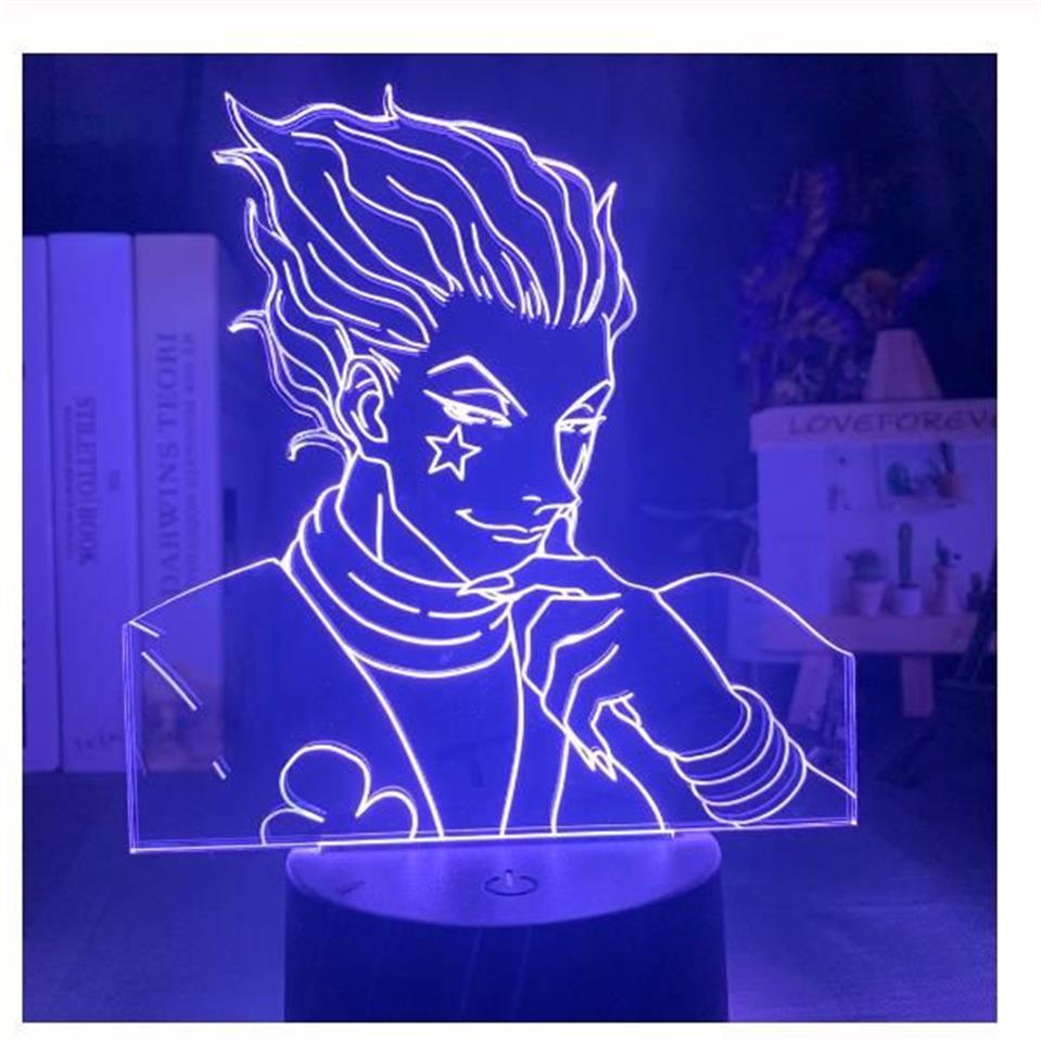 Enfants veilleuse cadeau LED capteur tactile coloré chambre veilleuse Anime Hunter X Hunter décor lumière Cool 3d lampe Hisoka Gadgets262p