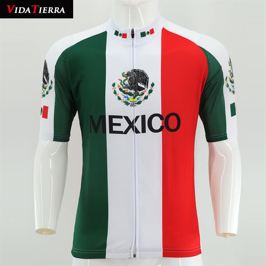 2019 Vidatierra Cycling Jersey Green White Red Mexico Pro Racing Team Downhill Jersey Go Pro Mtb Jersey Classic Cool Domineering R194V