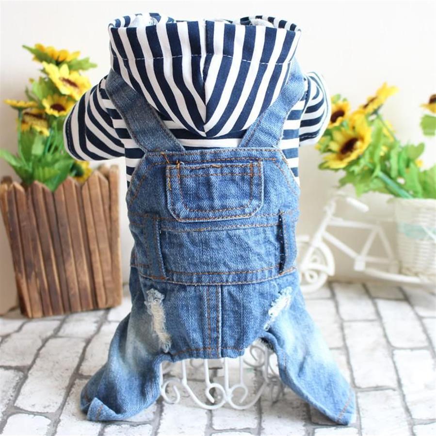 Hundkläder 2021 Style Spring and Summer Clothes Denim Jacket Pet Vest Cowboy Clothing for Chihuahua Dogs Cat Coat Jeans Supply255C