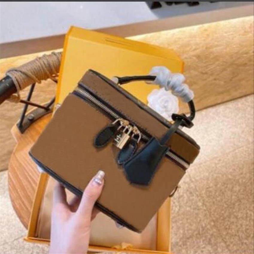 Designer Cosmetic Box Handtassen Zakken Make -up Case Lady Bucket Bag Classic Make Up Trunk Leather Women Dames ijdelheid Schouder Tote Handtas P2521